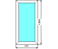 Окно одностворчатое 500х1000мм