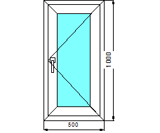 Окно одностворчатое 500х1000мм